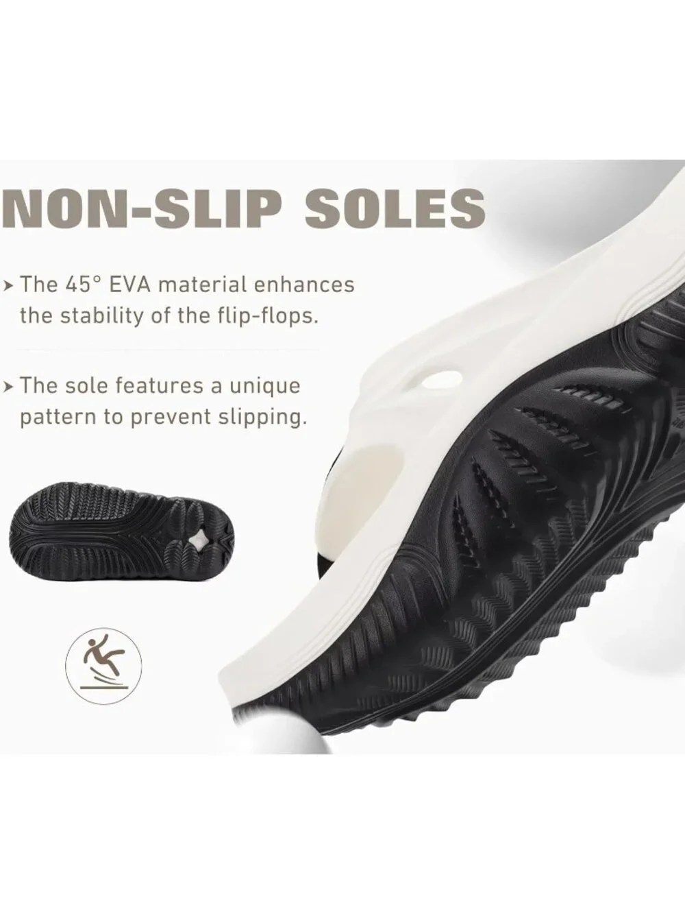 Men's Black White Orthopaedic Foot bed Flip Flops Fabric Toe Post Beach Sandals